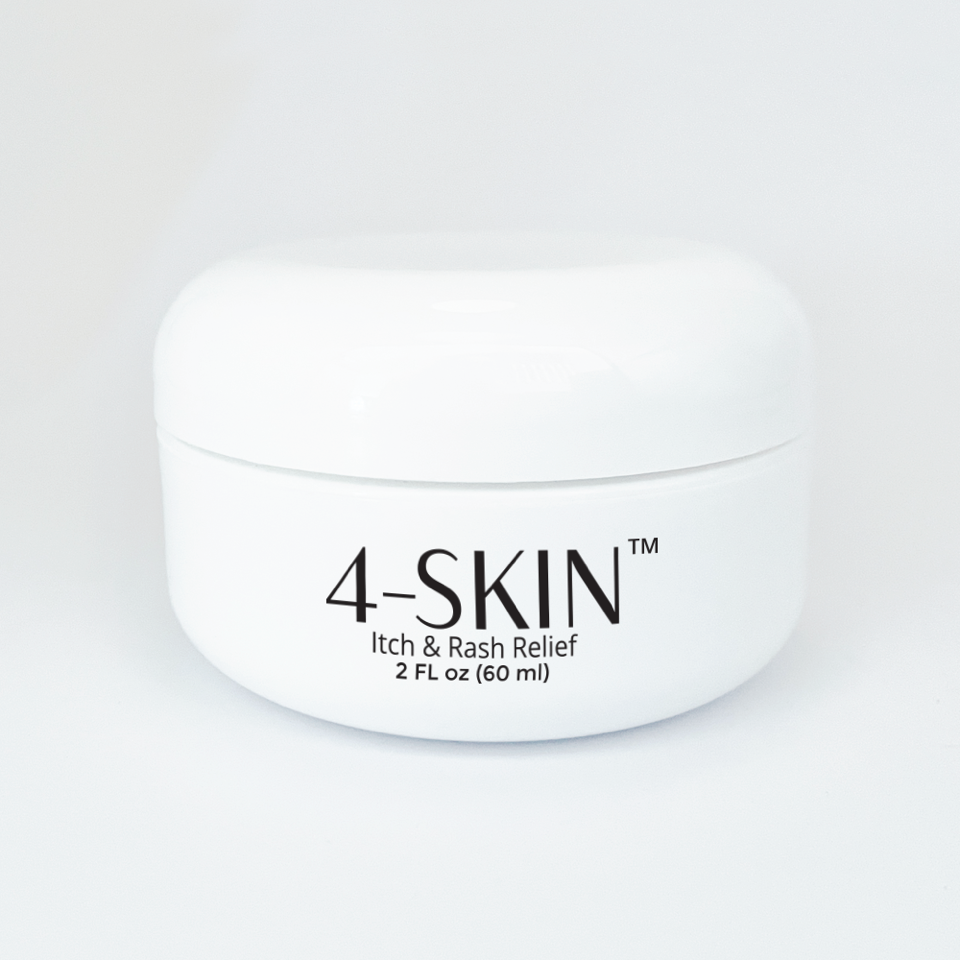 A full-sized 4-SKIN™ Skin Care container.